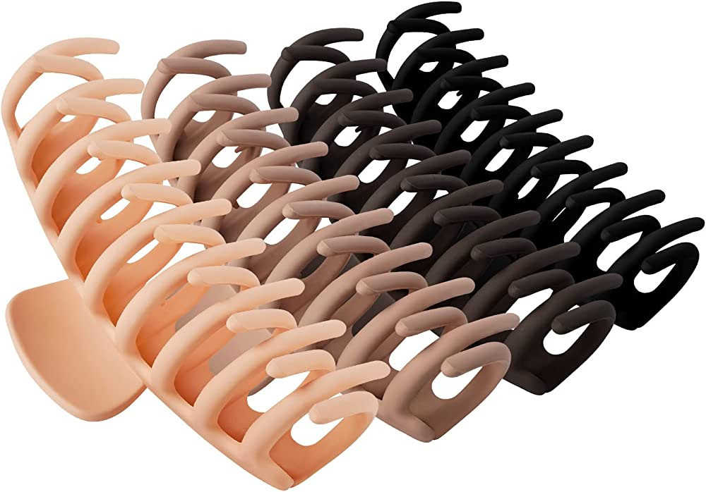 TOCESS Big Hair Claw Clips for Women Large Claw Clip for Thin Thick Curly Hair 90's Strong Hold 4... | Amazon (US)