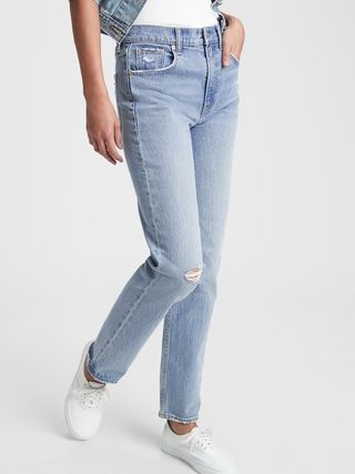 Sky High Distressed Straight Leg Jeans | Gap (US)