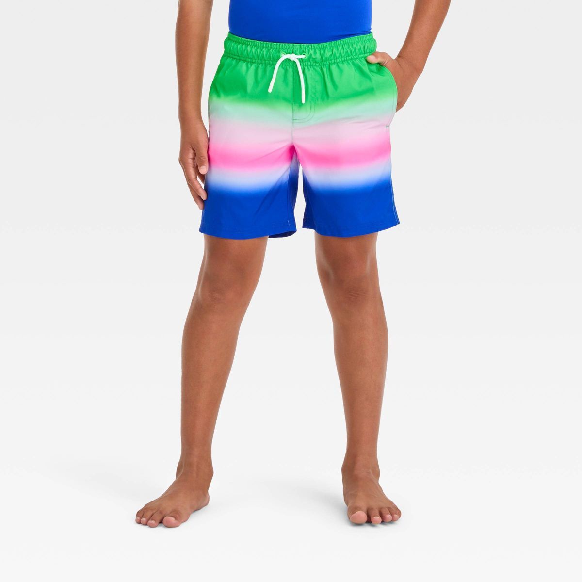 Boys' Ombre Striped Design Swim Shorts - Cat & Jack™ M | Target