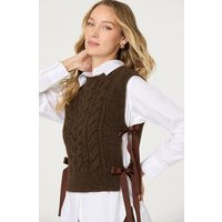 ASTR the Label | Cortney Side Tie Sweater Vest in Brown | Size M | ASTR The Label (US)