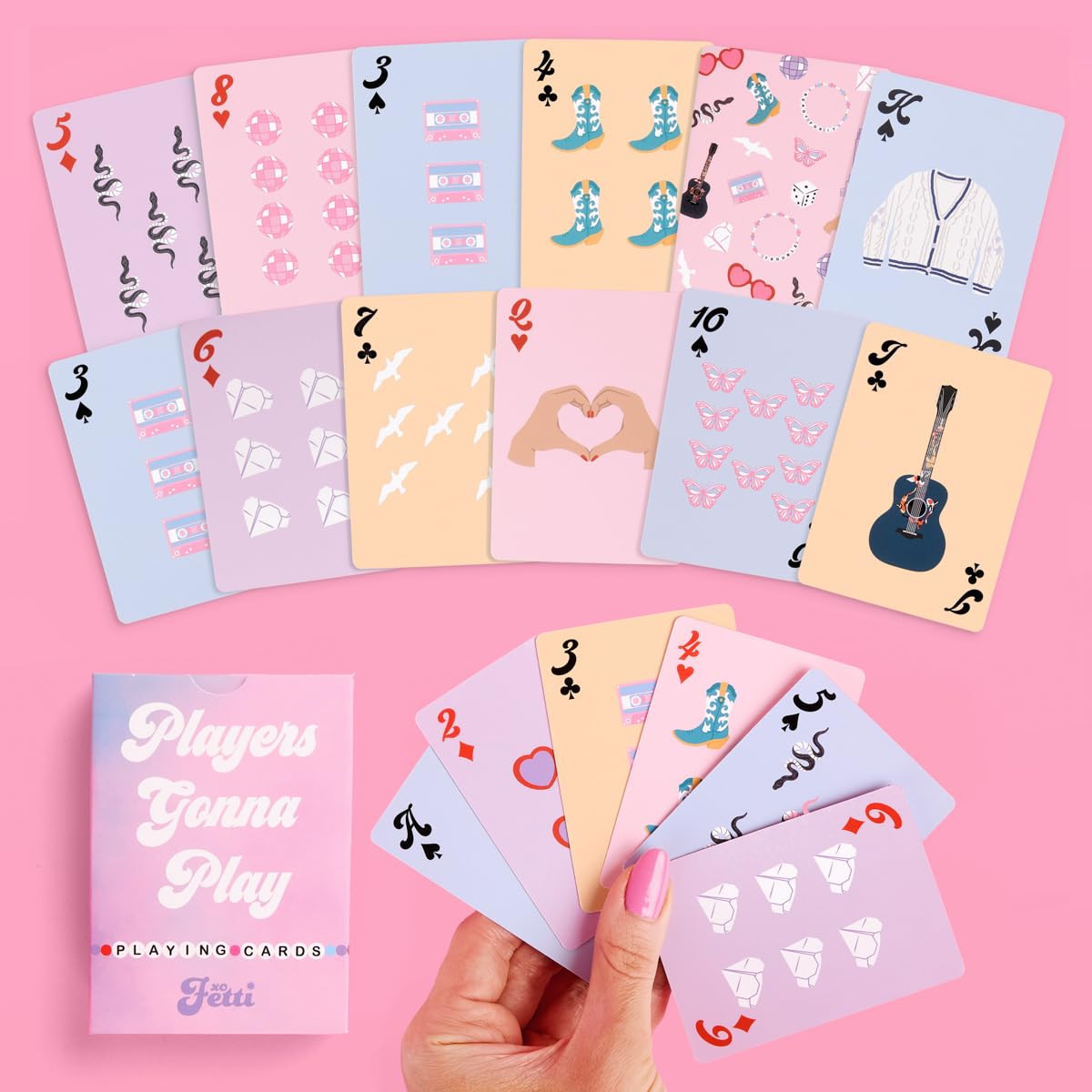 xo, Fetti Playing Card Set - 54 pcs | Bachelorette Theme Game, Birthday Party Activity, Girls Nig... | Amazon (US)