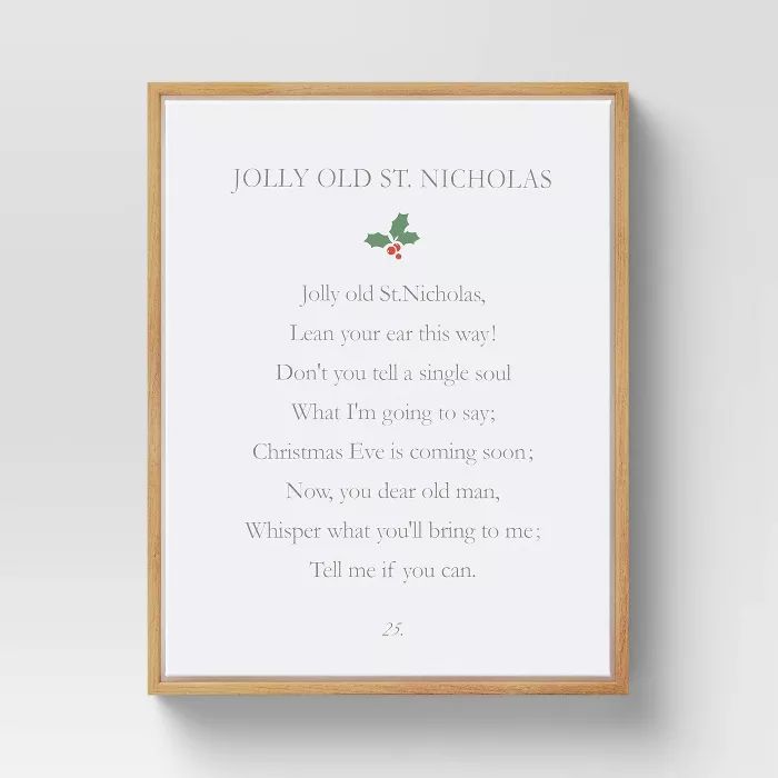 11" x 14" Jolly Old St. Nick Framed Wall Canvas Natural White - Threshold™ | Target