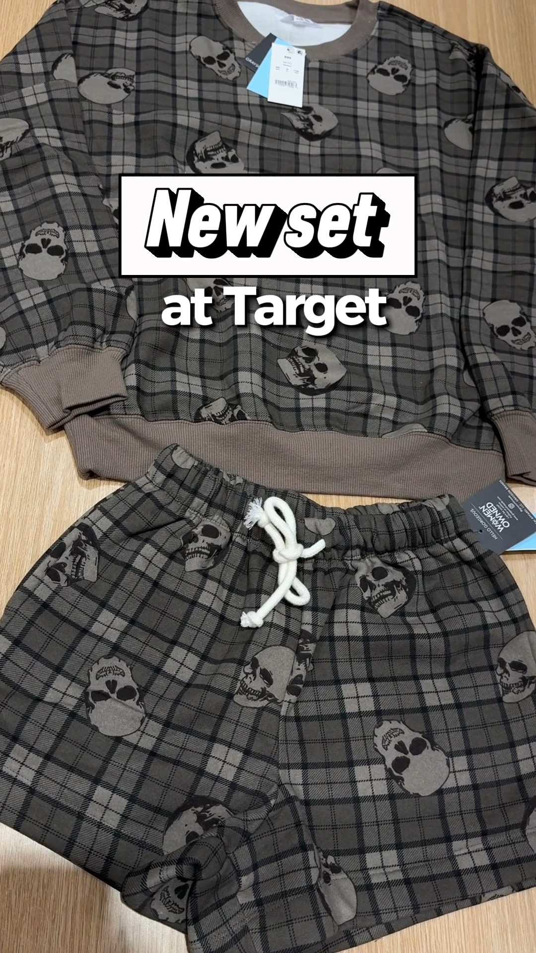 New crewneck and matching shorts.
This one is so good for spooky season. Grey -ish brown plaid with skulls. 💀

#LTKSeasonal #LTKmomlife #LTKootd
