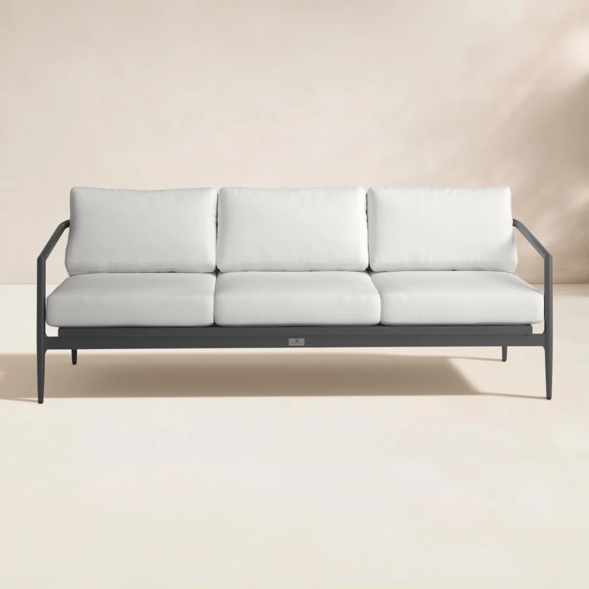 Delaine 83.25'' Wide Powder Coated Aluminum Patio Sofa with Cushions | Wayfair North America