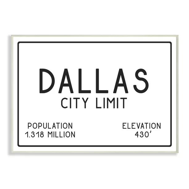 The Stupell Home Decor Collection Dallas City Limit Oversized Wall Plaque Art | Walmart (US)
