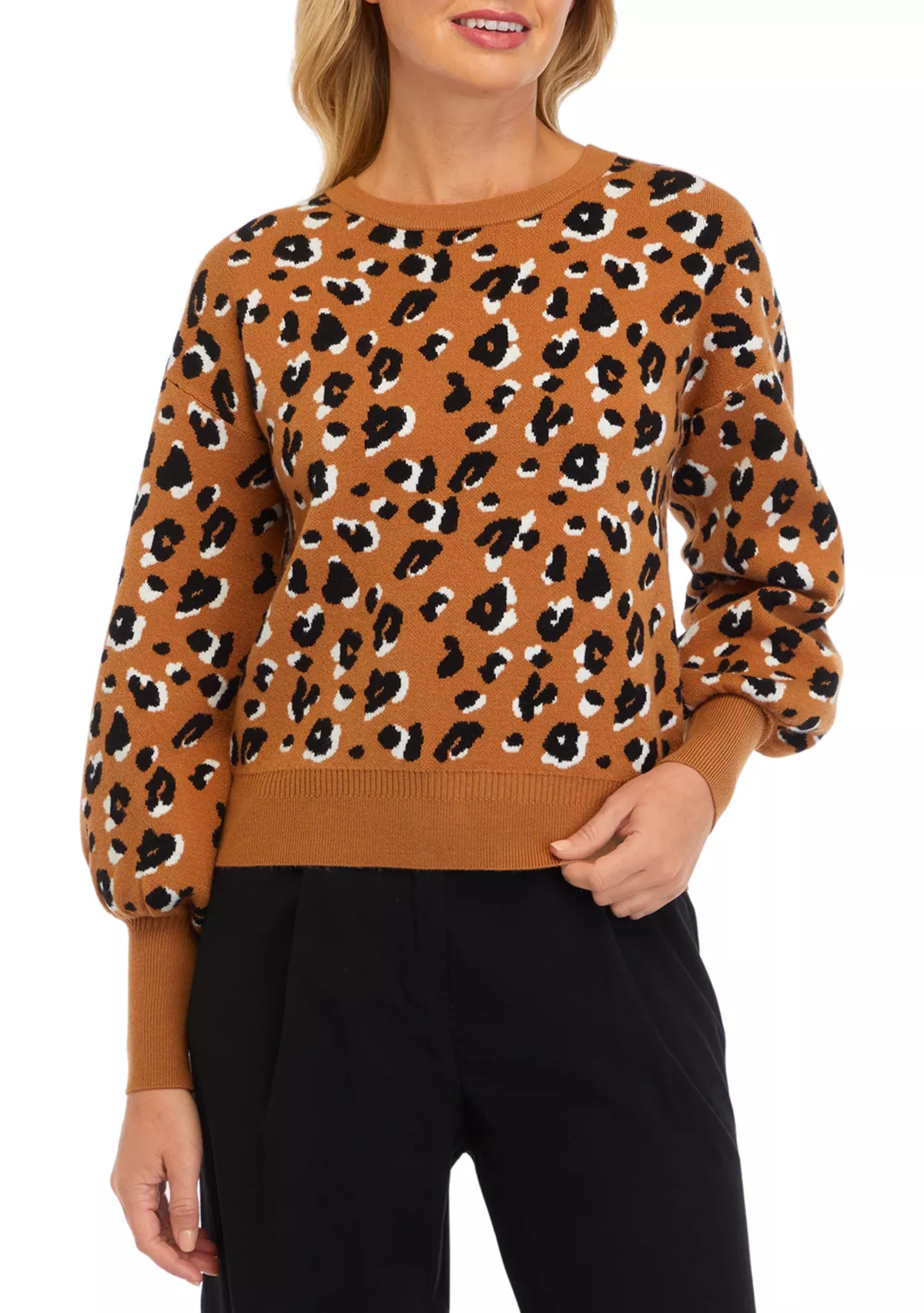 PhilosophyWomen's Balloon Sleeve Leopard Sweater | Belk