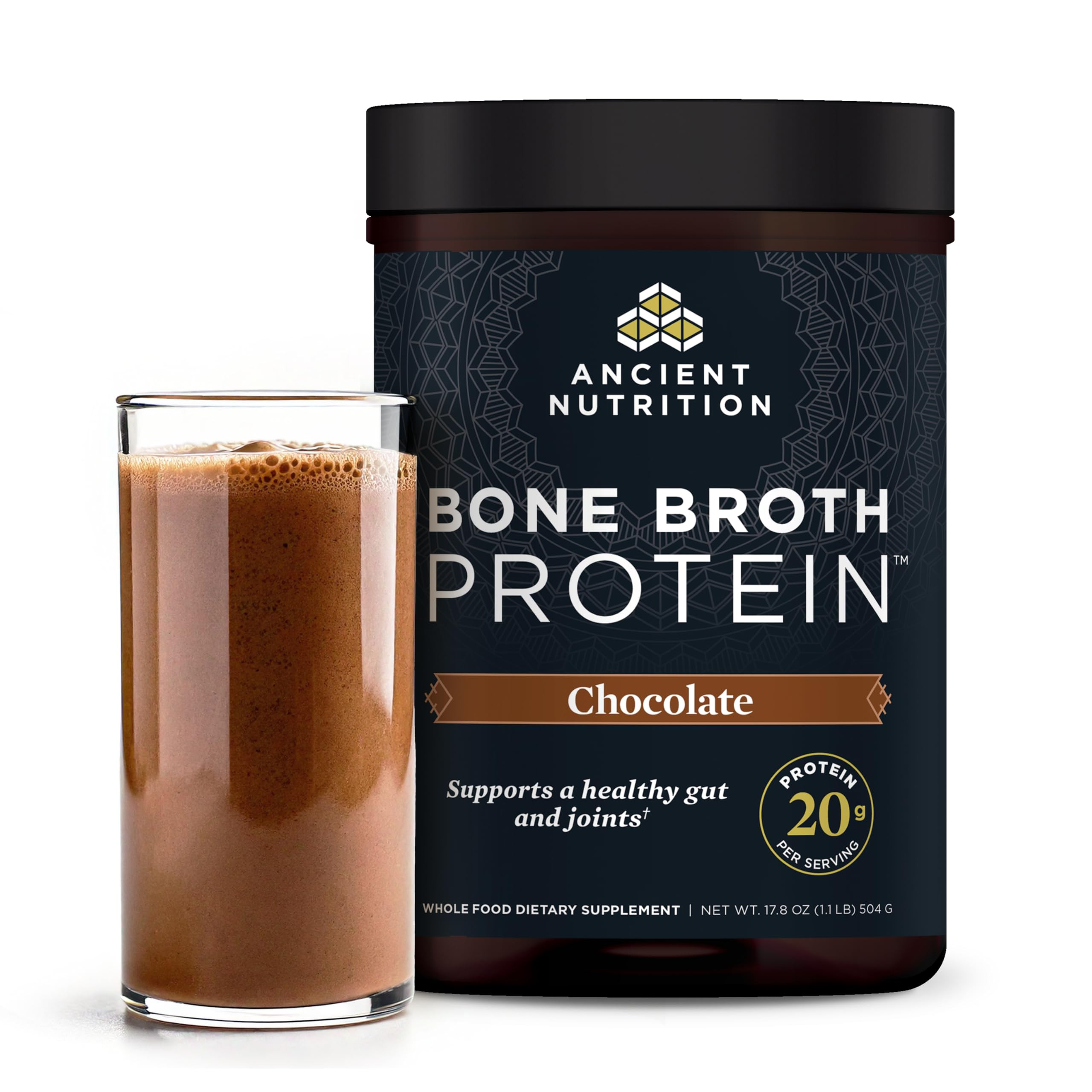 Ancient Nutrition Protein Powder Made from Real Bone Broth, Chocolate, 20g Protein Per Serving, 2... | Amazon (US)