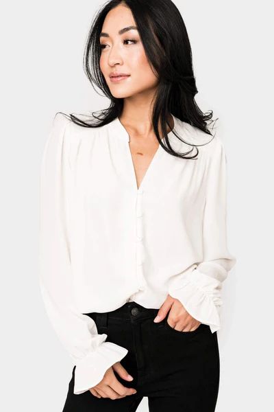 Long Sleeve Blouse with Ruffled Cuff | Gibson