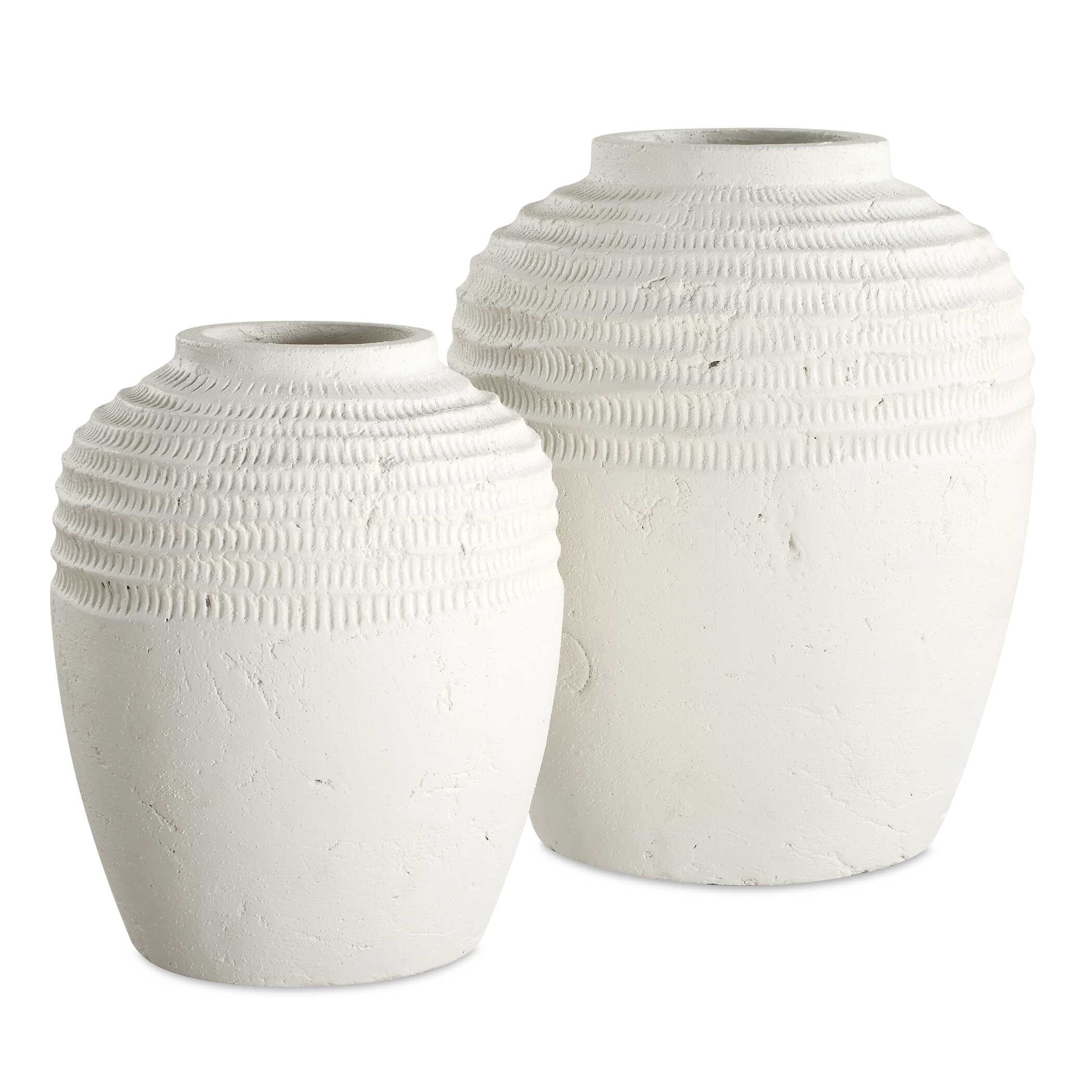 Luna Ridge White Ceramic Vases Set/2 - Uttermost | Havenly | Havenly