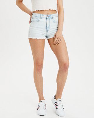 AE Ne(X)t Level Super High-Waisted Denim Short Short | American Eagle Outfitters (US & CA)