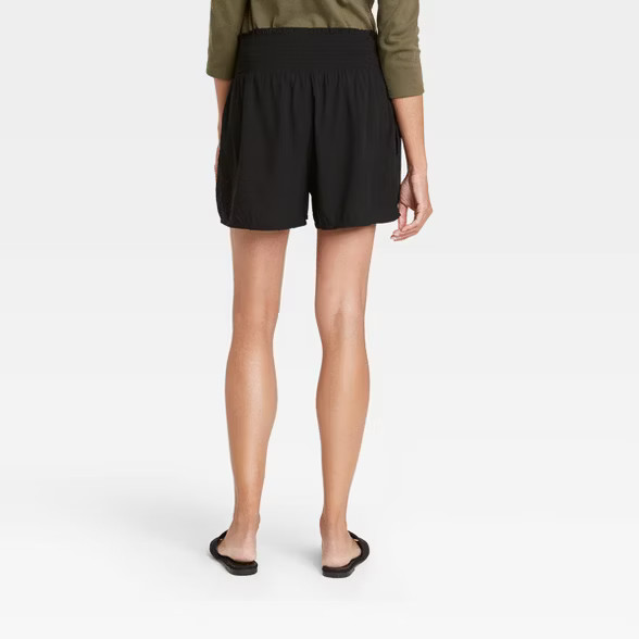 The Nines by HATCH™ Maternity Smocked Waistband Modal Shorts Black | Target