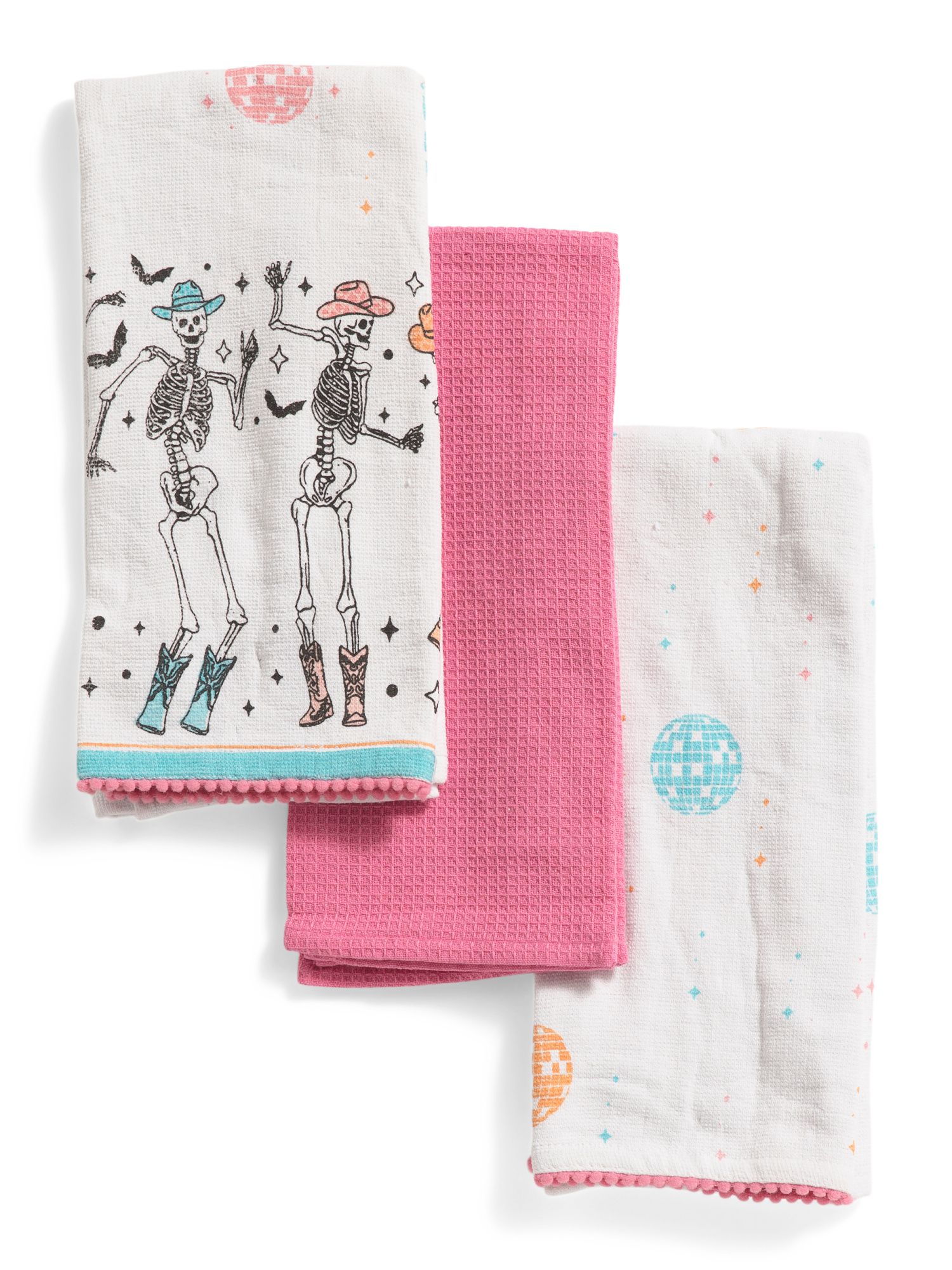 3pk Dancing Cowboy Skeleton Kitchen Towels | TJ Maxx