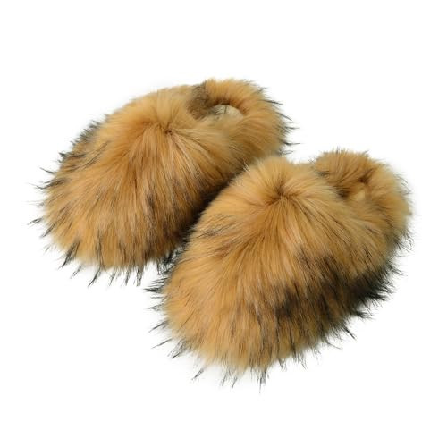 YLTXZDJNZ Womens Fluffy Faux Fur Slides Furry Soft Plush House Slippers Shoes Indoor Outdoor Slip On Slipper | Amazon (US)