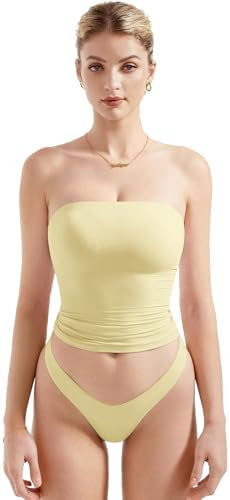 SUUKSESS Women Sexy Tube Top Summer Y2K Going Out Double Lined Basic Tank Top | Amazon (US)