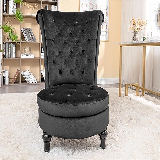 Container Furniture Direct Royal High-Back Velvet Accent Chair for Vanity with Storage and Luxuri... | Amazon (US)