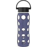 Lifefactory 22-Ounce BPA-Free Glass Water Bottle with Classic Cap and Protective Silicone Sleeve, On | Amazon (US)