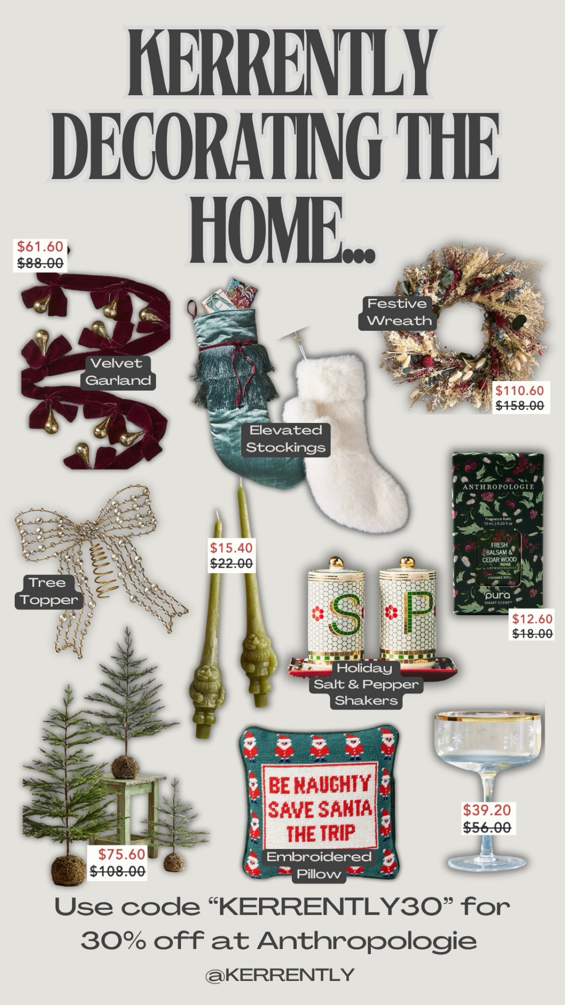 @Anthropologie has the cutest Christmas decor and my code “KERRENTLY30” works for 30% off! LAST DAY #AnthroPartner 

#LTKHoliday #LTKSeasonal #LTKHome