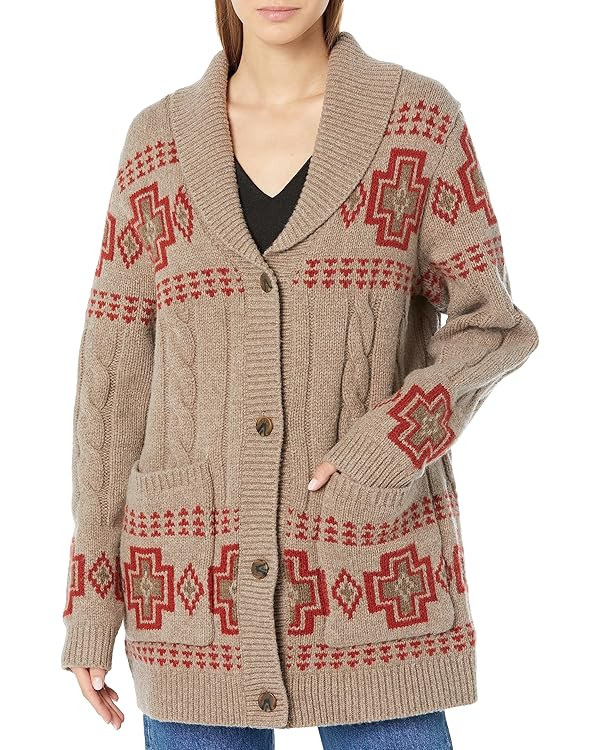 PENDLETON Women's Lambswool Cable Cardigan | Amazon (US)