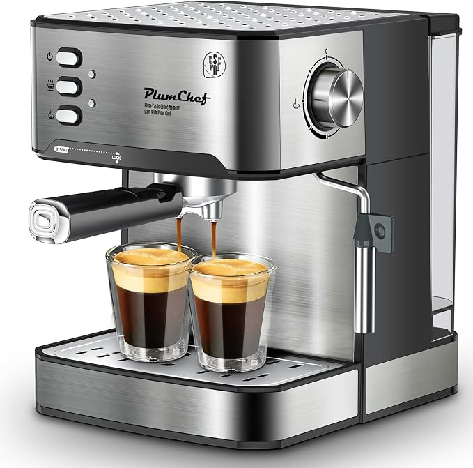 20 Bar Professional Espresso Machine with Milk Frother, Dual Shot, ESE Pod Compatible, 54 OZ Remo... | Amazon (US)