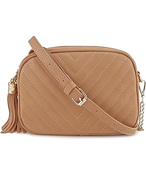 Simple Shoulder Crossbody Bag With Metal Chain Strap And Tassel Top Zipper | Amazon (US)