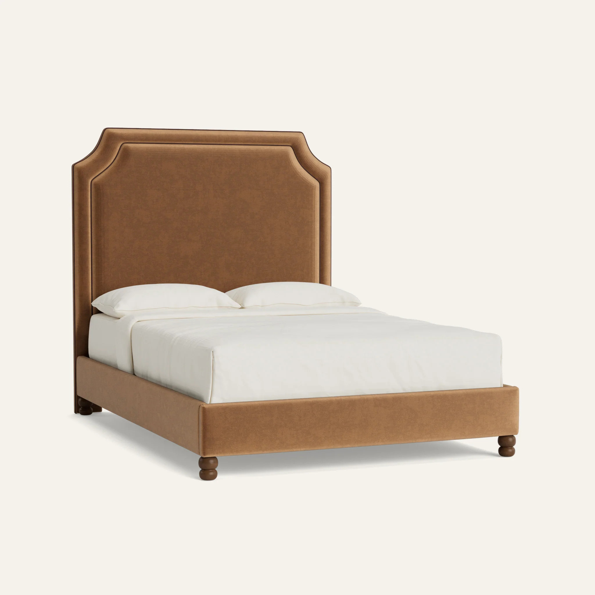 Brown Luxury Bed: Cecilia in Honey Velvet | Pepper Home | Pepper Home