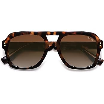 SOJOS Retro Thick Polarized Aviator Sunglasses for Women Men, Large Trendy Bold Square Pilot Shad... | Amazon (US)