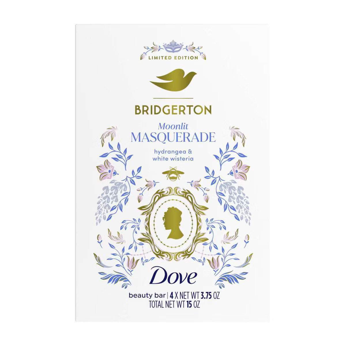 Dove Beauty Limited Edition Bridgerton Bar Soaps - Moonlit Masquerade - Hydrangea & White Wisteri... | Target