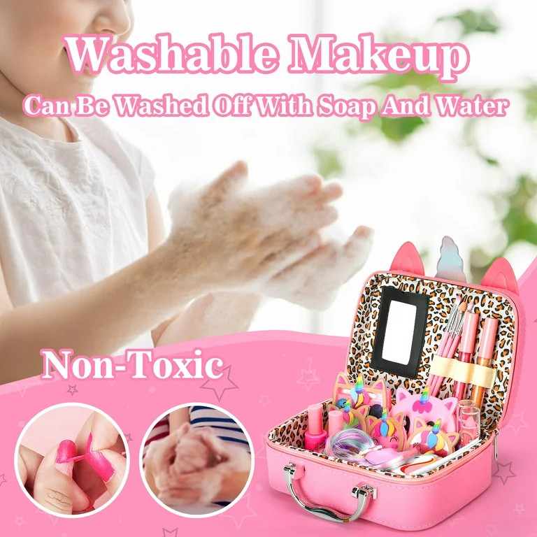 Kids Makeup Set for Girls, Sendida Real Washable Makeup Toy for Little Girl Princess Play Make Up... | Walmart (US)