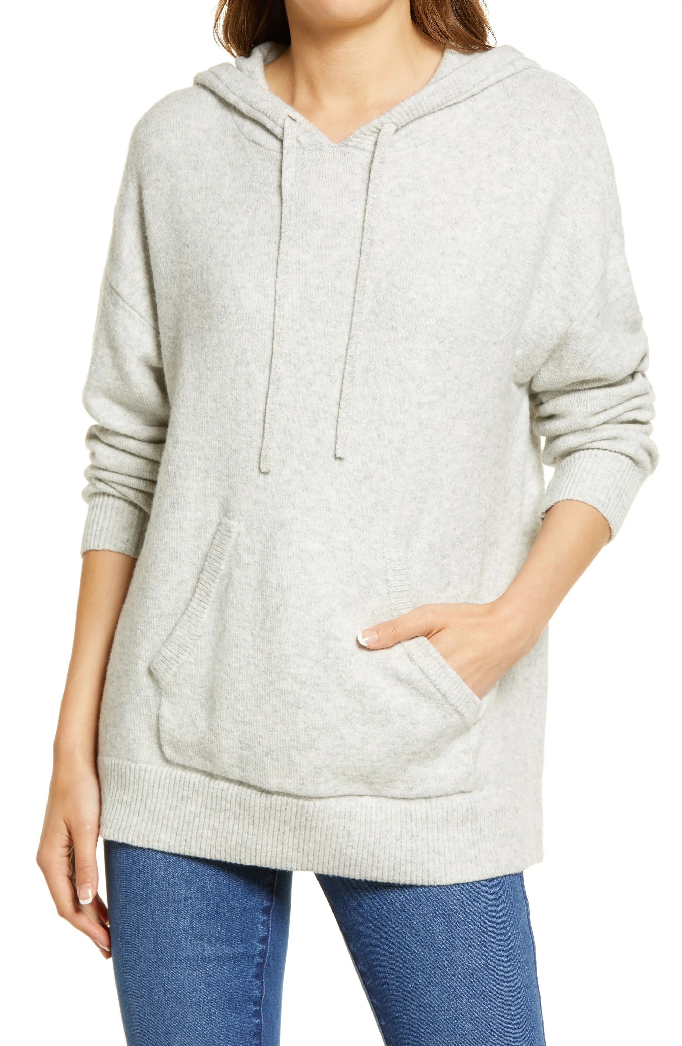 Women's Treasure & Bond Oversize Hooded Sweater, Size Medium - Grey | Nordstrom