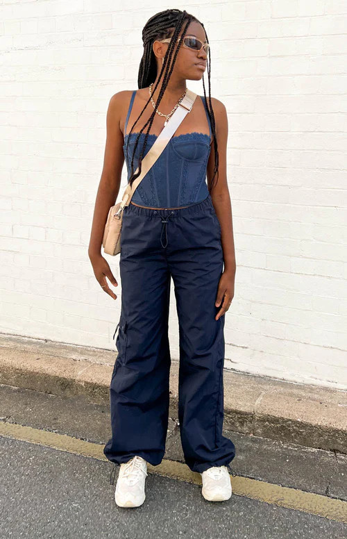 Bronx Navy Drawcord Cargo Pants | Beginning Boutique (AU)