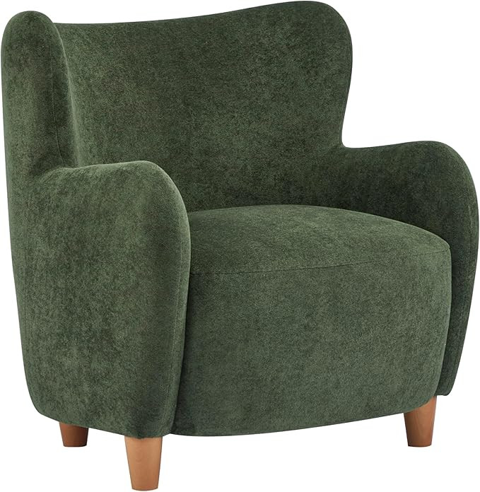 Christopher Knight Home Auden Wooden Low Profile Accent Chair, Velvet Upholstered Wingback Living... | Amazon (US)