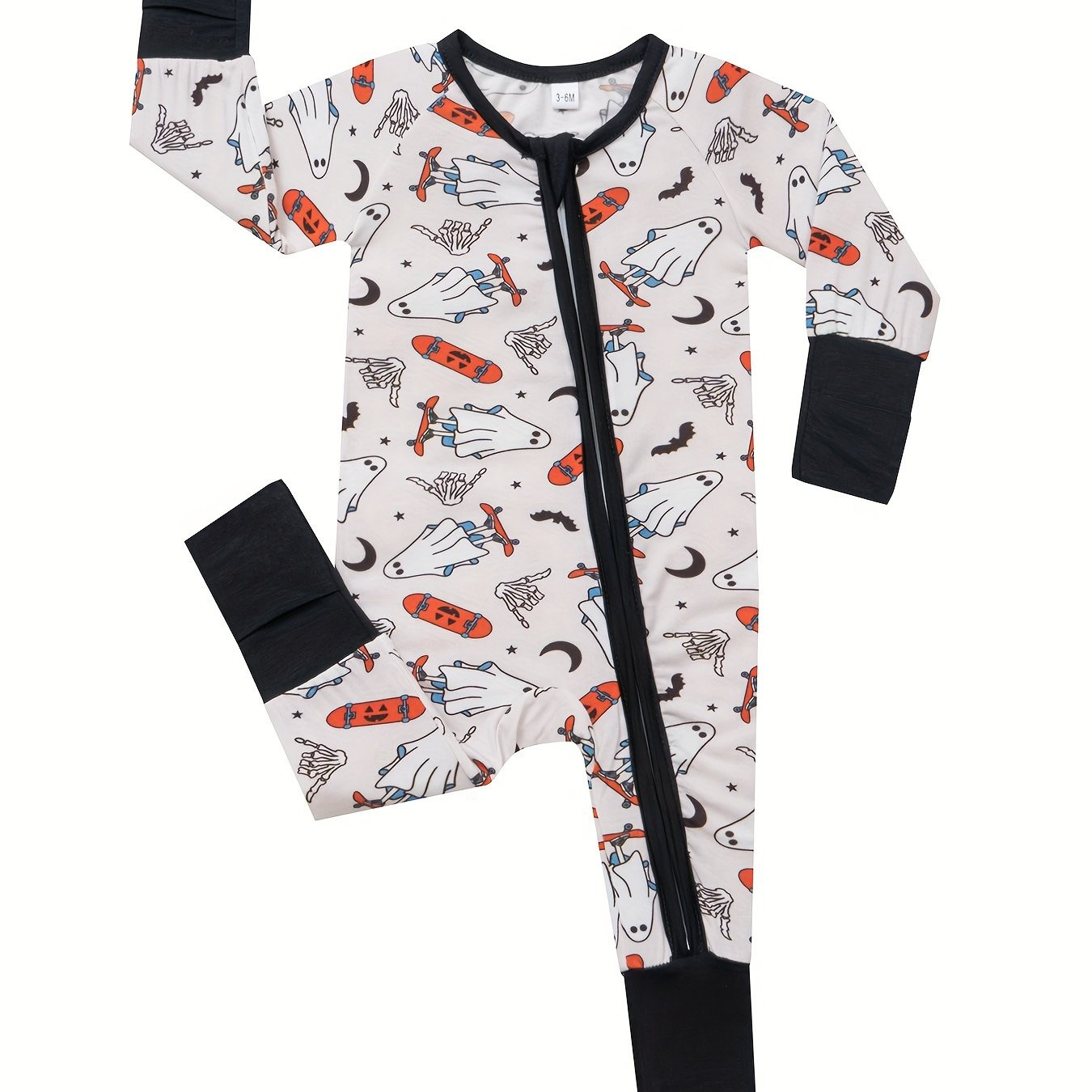 Baby's Cartoon Halloween Ghost Skateboarder Pattern Comfy - Temu | Temu Affiliate Program