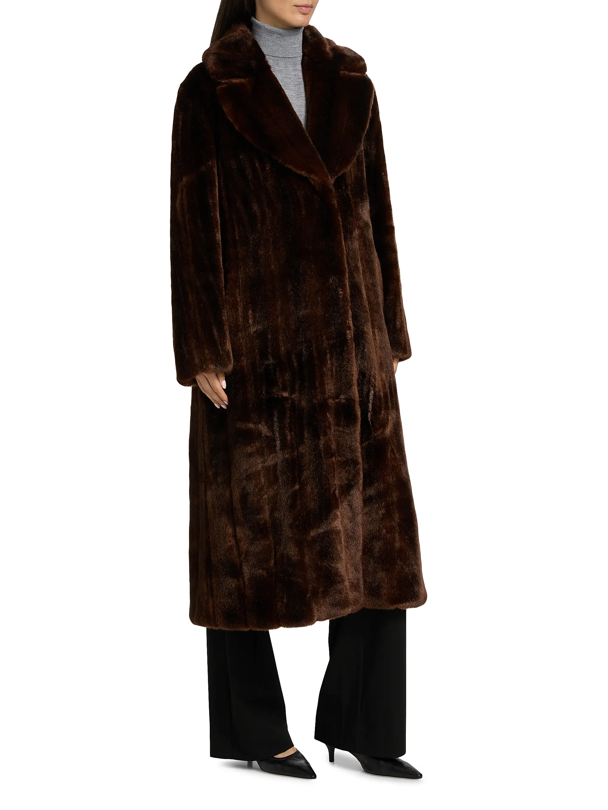Mercer Collective Mink Stripe Faux-Fur Coat | Saks Fifth Avenue | Saks Fifth Avenue