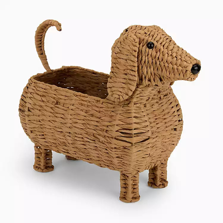 Dachshund Woven Hyacinth Basket | Kirklands