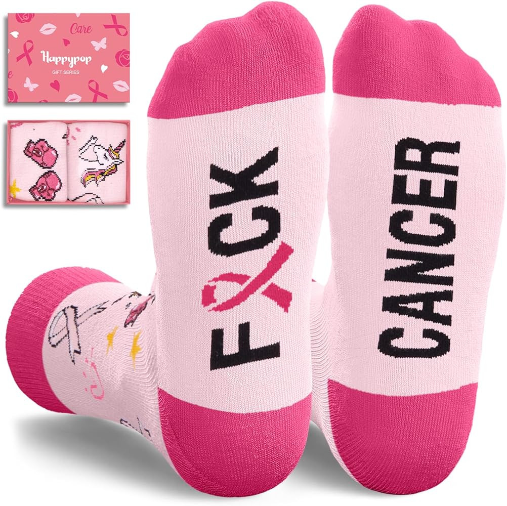 HAPPYPOP Breast Cancer Socks for Woman - Patient Survivor Cancer Awareness Gifts, Chemo Care Sock | Amazon (US)