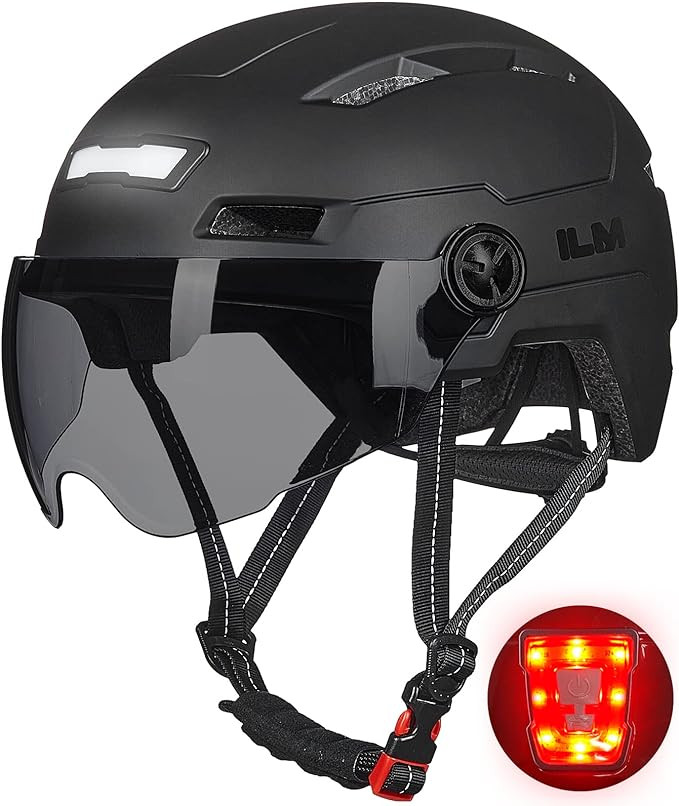 ILM Adult Bike Helmet with USB Rechargeable LED Front and Back Light Mountain&Road Bicycle Helmet... | Amazon (US)