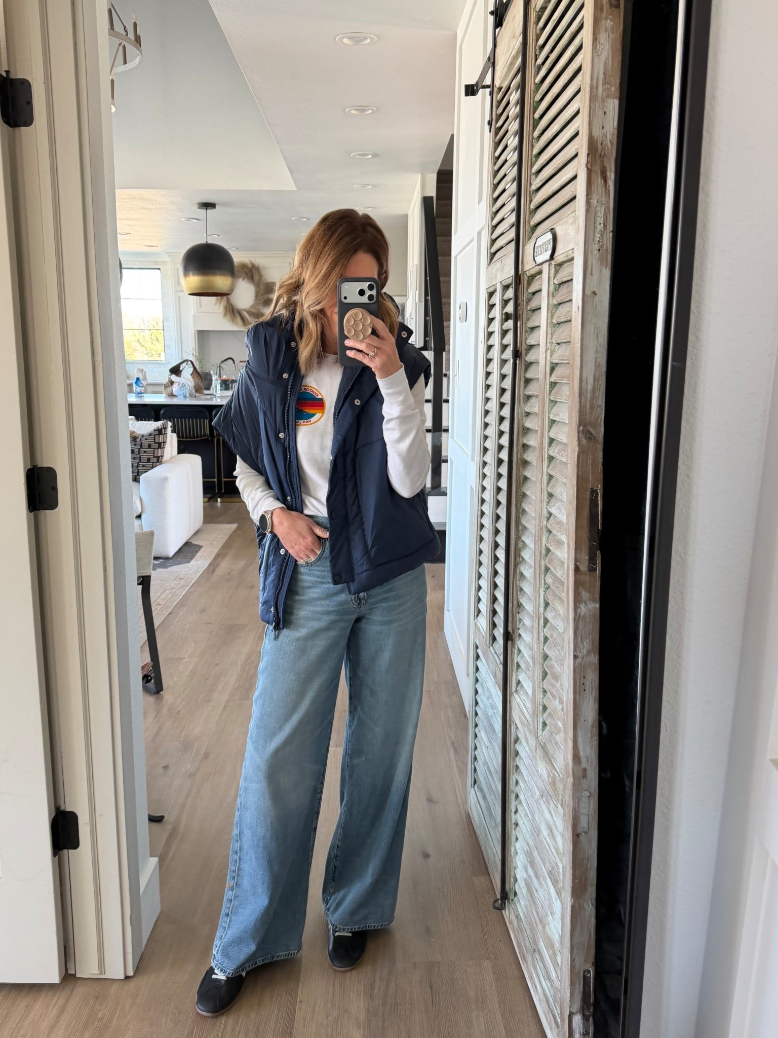 Ootd
Tee medium
Jeans size 27
Vest small

#LTKOver40