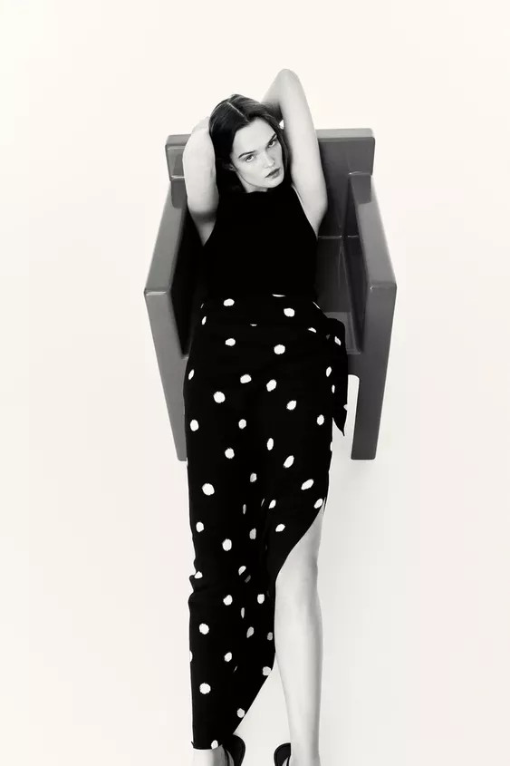 ZW COLLECTION POLKA DOT MIDI SKIRT | Zara UK