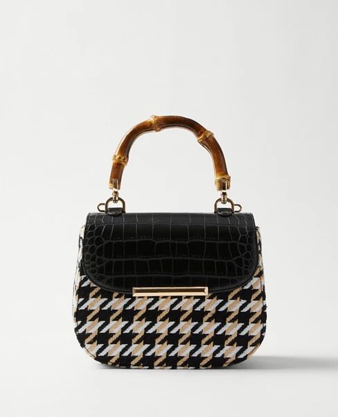 Bamboo Handle Houndstooth Bag | Ann Taylor (US)