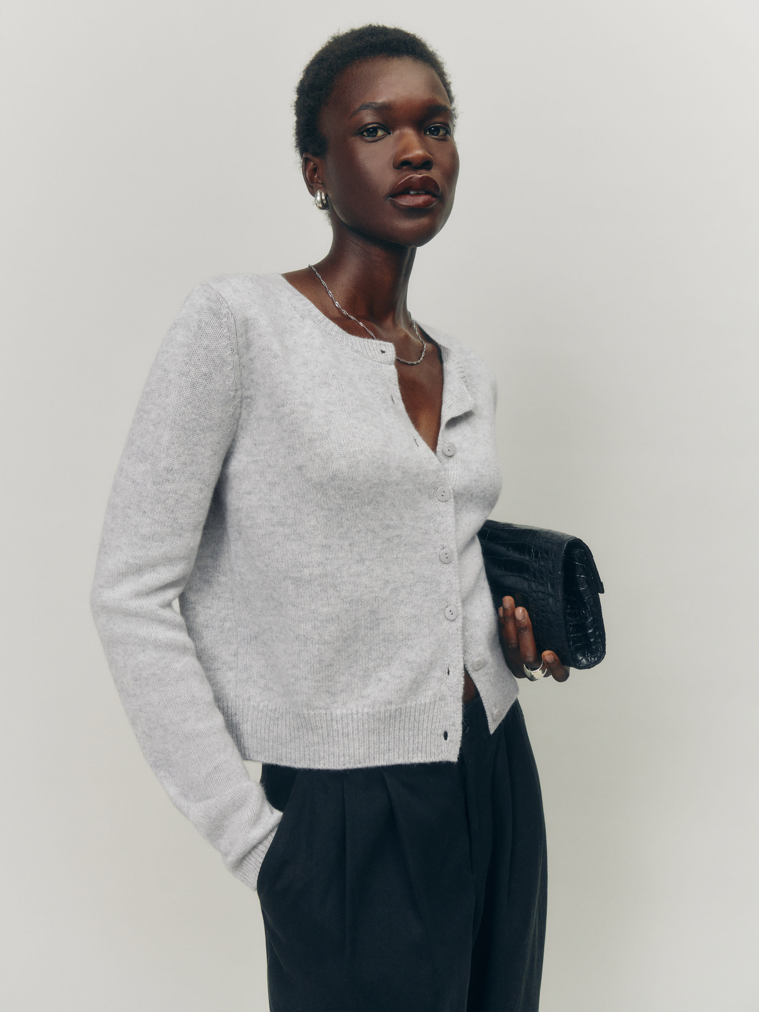 Clara Cashmere Crew Cardigan | Reformation (Global)