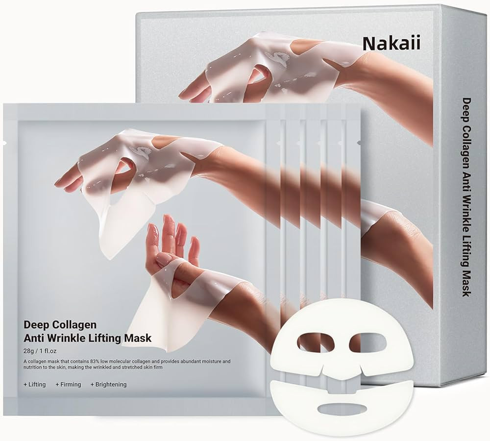 Nakaii 5-pack Collagen Face Mask Deep Collagen Anti-wrinkle Lifting Mask Overnight Collagen Mask ... | Amazon (US)