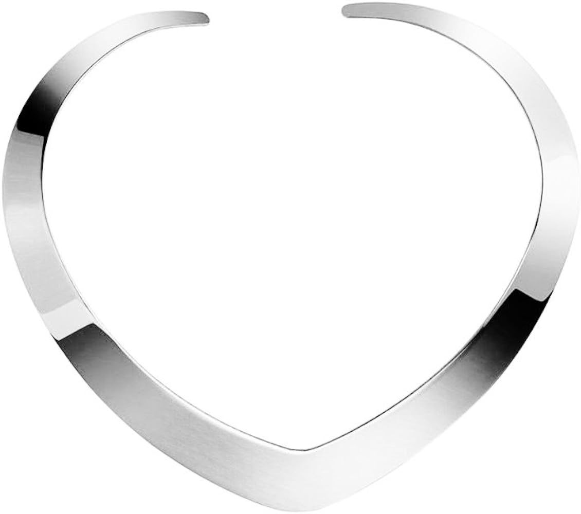 High Polished Love Choker Heart Shape Tri-color Gold/Rose Gold/Silver Necklace in Stainless Steel | Amazon (US)