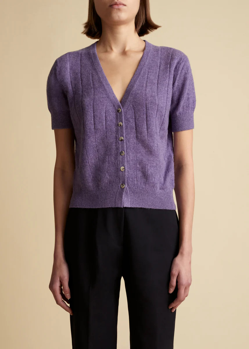 The Maryam Cardigan in Amethyst | Khaite
