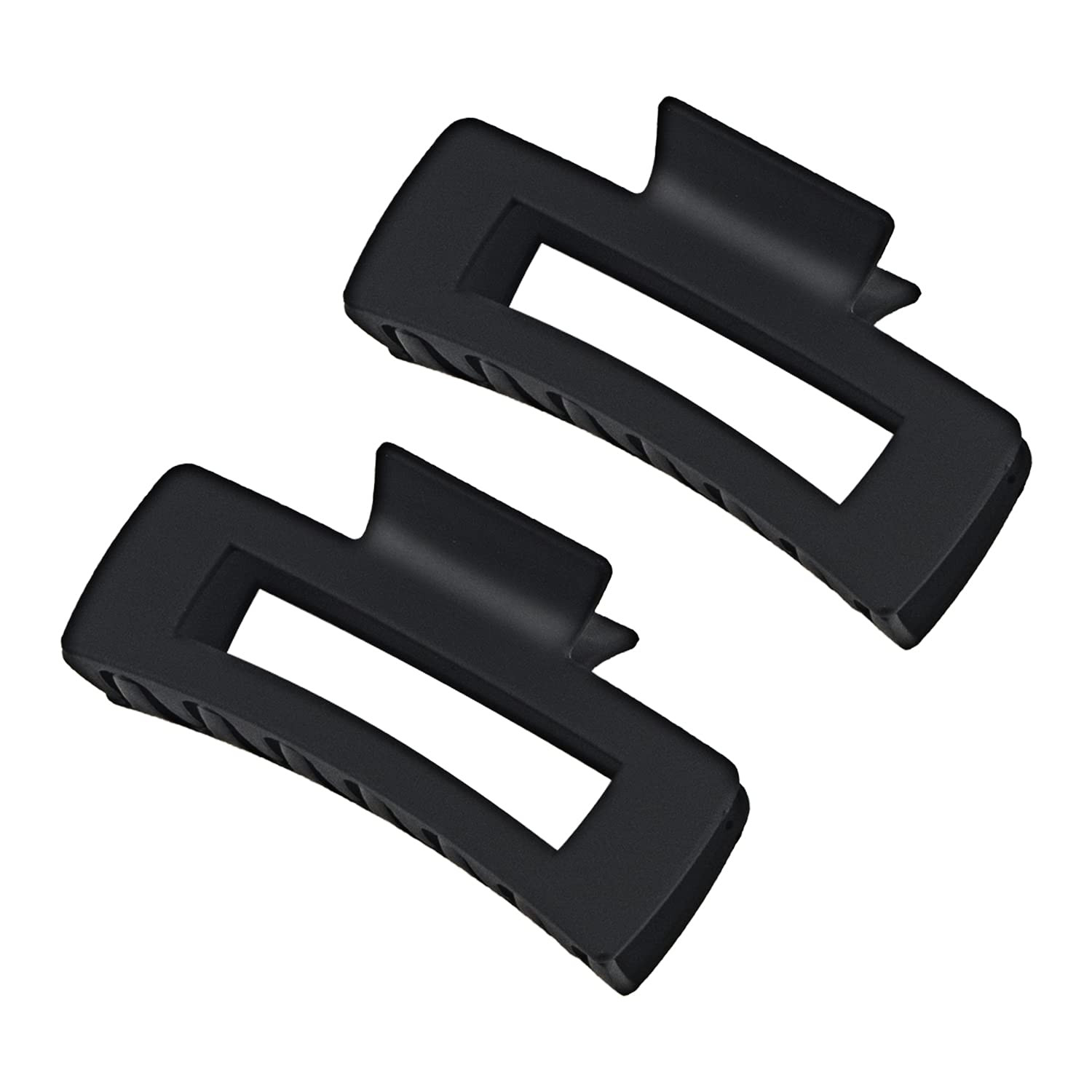 Black Hair Claw Clips for Women Girls, Large 4.2" Matte Rectangle Nonslip Jaw Clips for Thick and... | Amazon (US)
