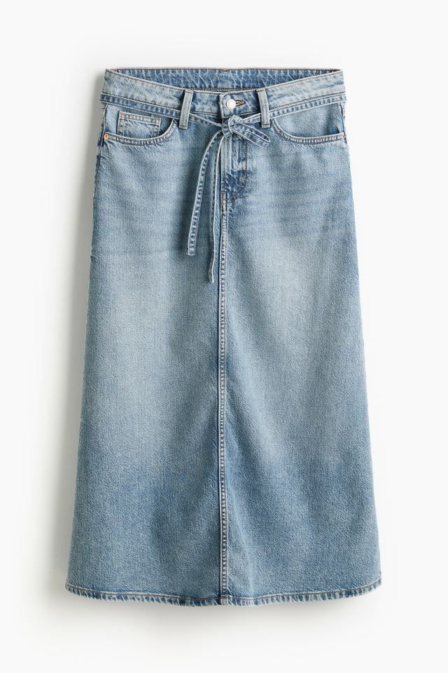 Feather Soft Denim Skirt - Light denim blue - Ladies | H&M US | H&M (US + CA)
