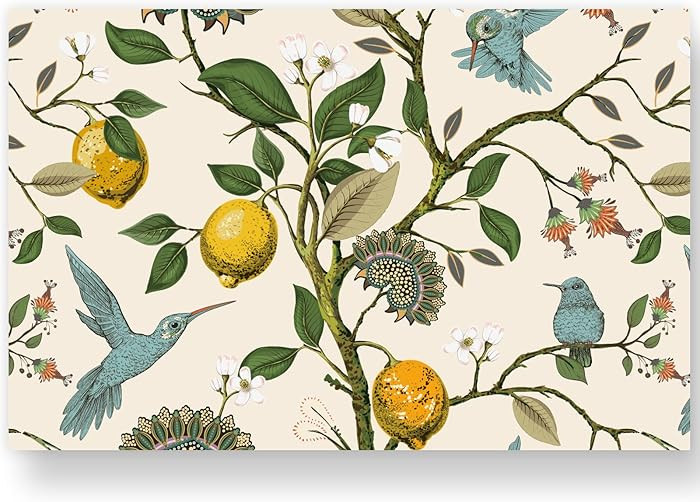 AnyDesign 50 Pack Blue Bird Paper Place Mats Fresh Lemon Tree Disposable Placemat 11 x 17 Inch Vi... | Amazon (US)