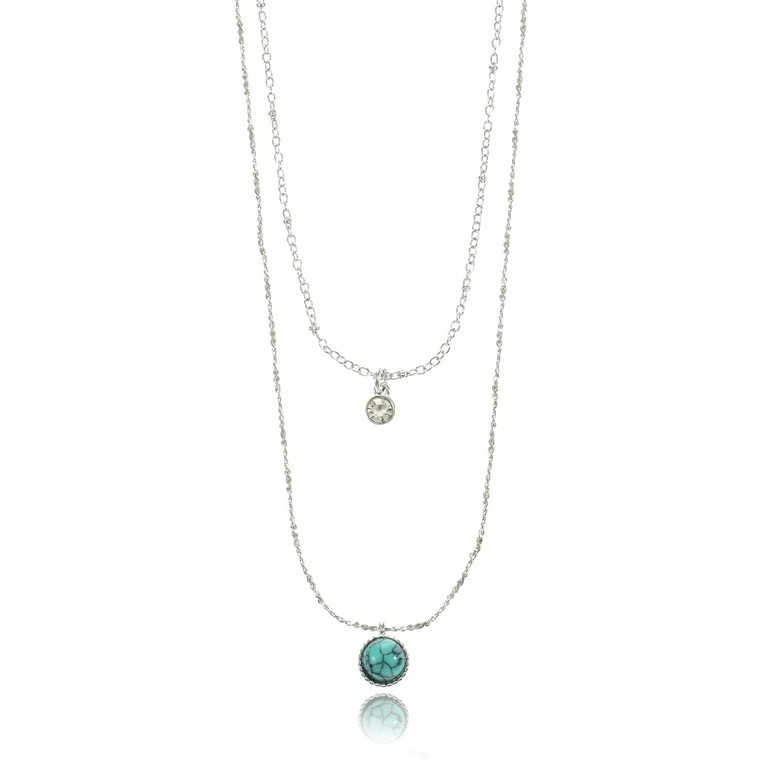 Time and Tru Women's Silvertone Layered Necklace, 1 Piece | Walmart (US)