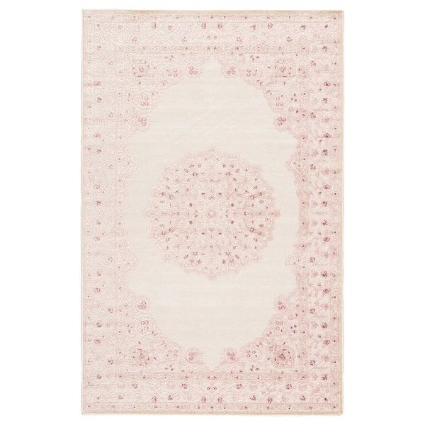 Copper Grove Pascal Medallion Area Rug - 5' x 7'6" - Pink/White | Bed Bath & Beyond