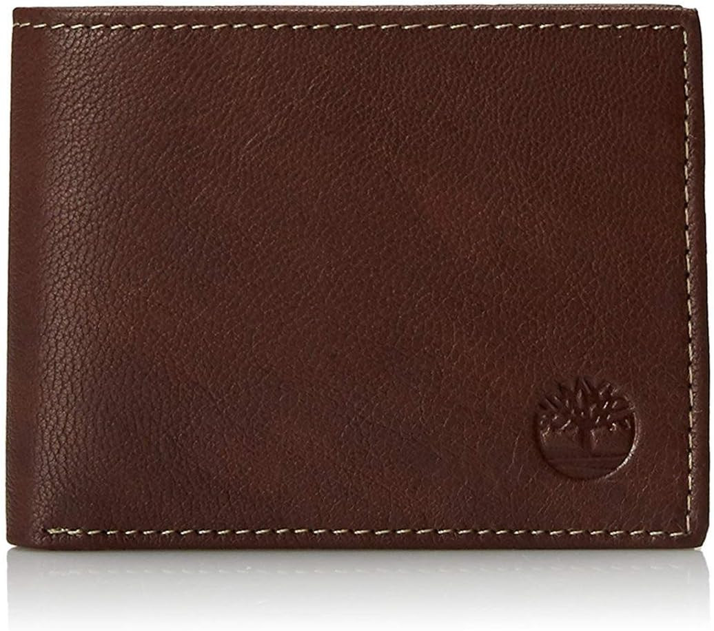 Timberland Men's Blix Slimfold Leather Wallet, Brown, One Size | Amazon (US)