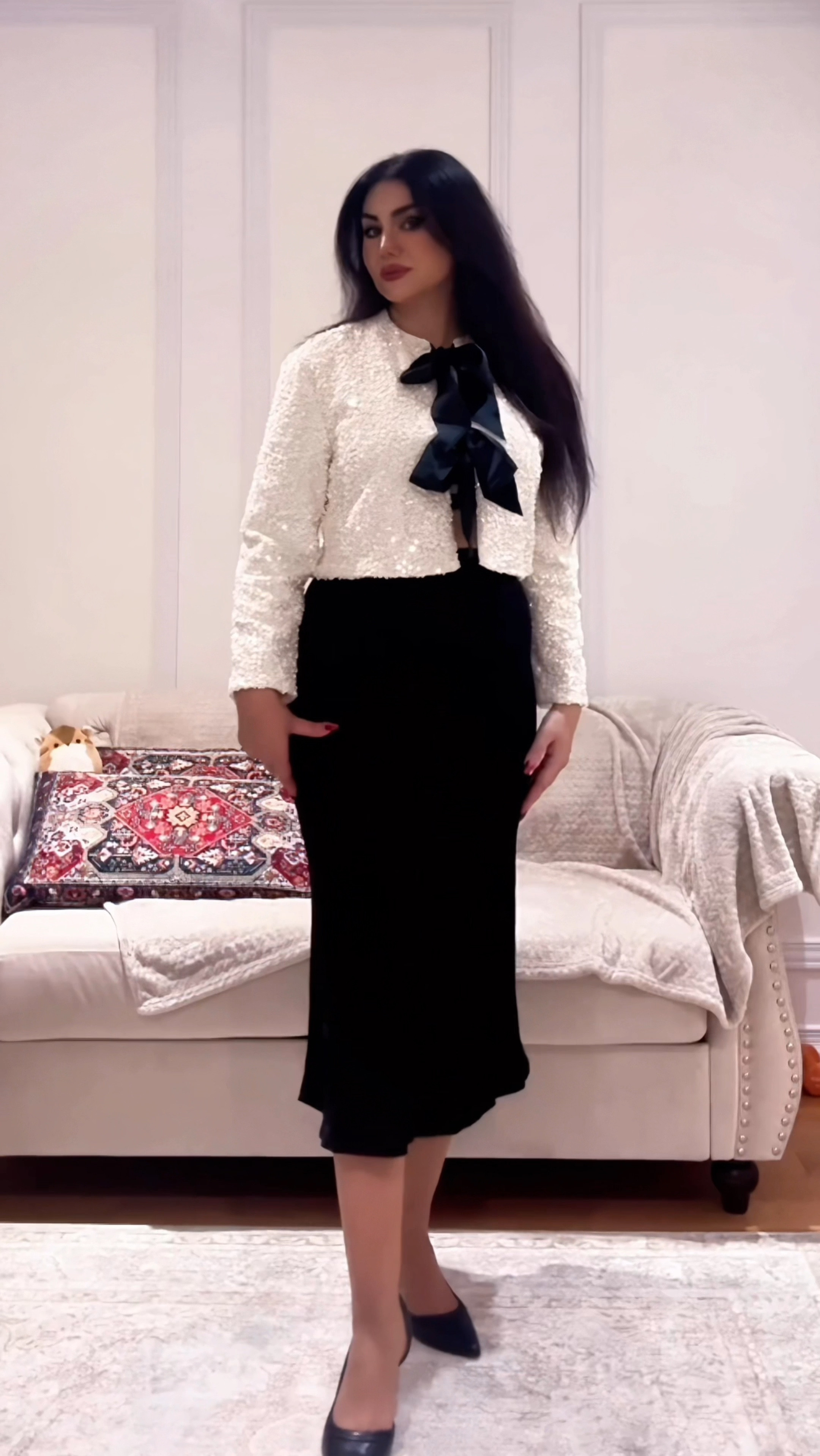 Style Staple Alert! 🚨 A statement sequin jacket elevates any outfit.  Proof? I styled it two ways - with a classic black skirt and with on-trend wide-leg pants.  Which look are you rocking this weekend?  Let me know! ✨
Scroll down to SHOP and FOLLOW for more 🫶

#LTKautumn #LTKwinter #LTKpartywear